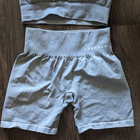 YoungLA - Scrunch Athletic Bike Shorts W111 | Size Medium | Gray Wash - Picture 5 of 10